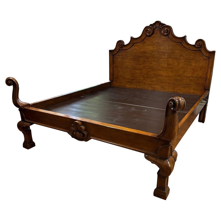 Michael Taylor Italian Carved Bed For Sale at 1stDibs