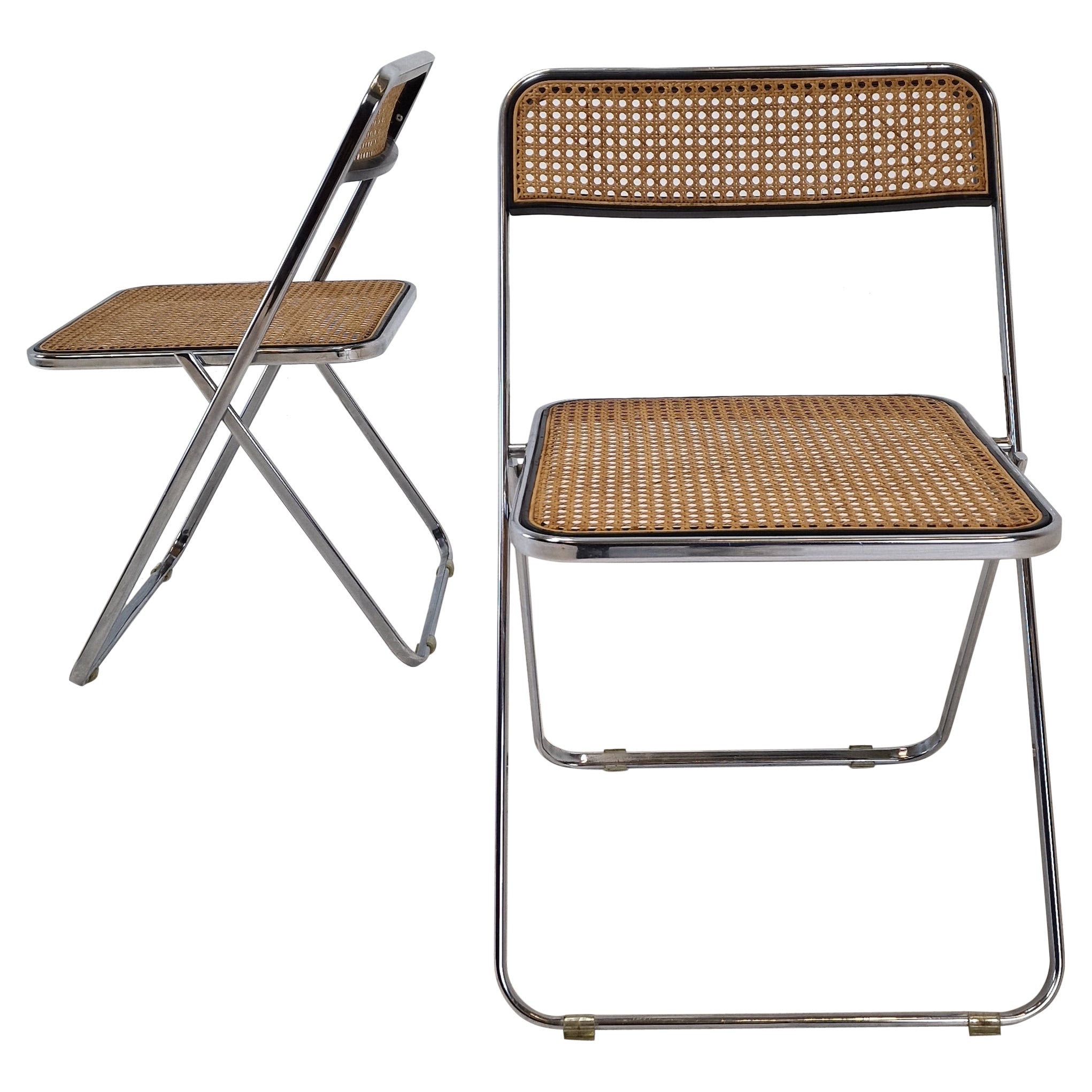 Italian Pair of "Elios" Folding Chairs by Colle d'Elsa, 1980s For Sale