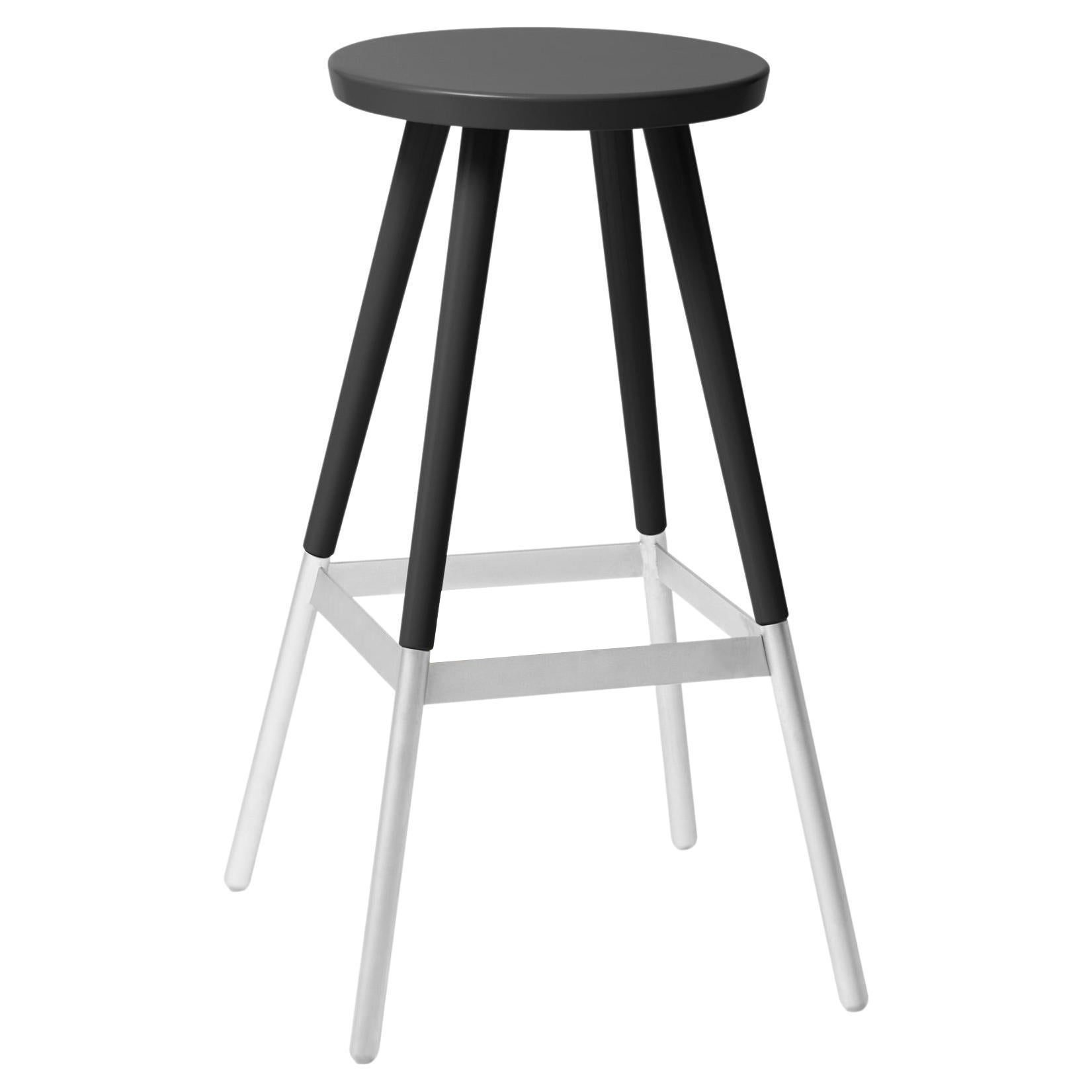 Large Black Tupp Stool by Storängen Design For Sale