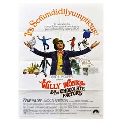 Affiche vintage d'origine Willy Wonka and the Chocolate Factory, 1971
