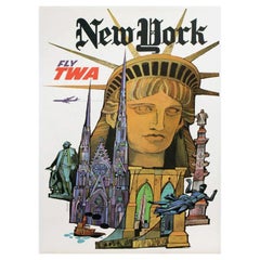 1960 TWA, New York Original Vintage Poster