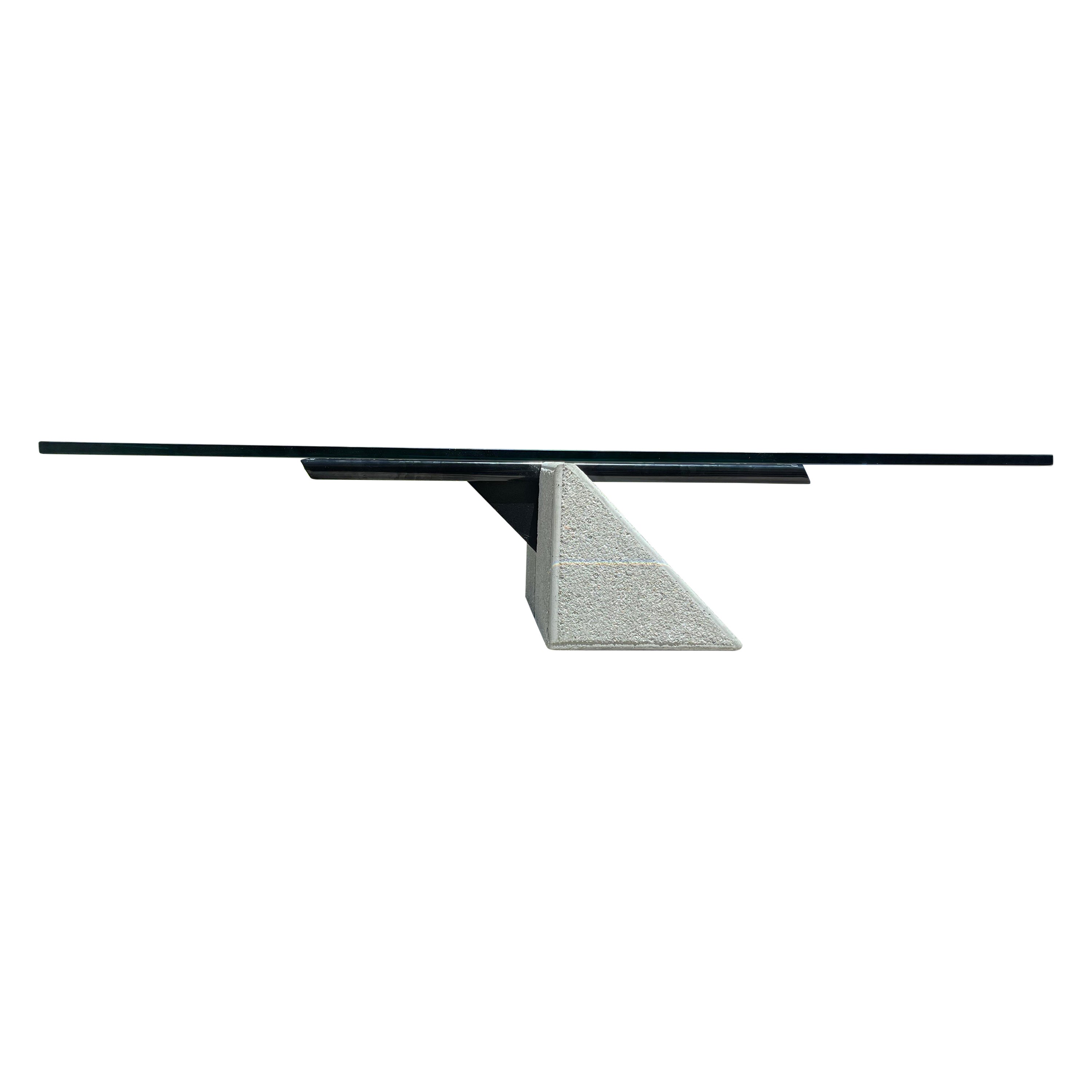 Giovanni Offredi for Saporiti Concrete Cantilever Coffee Table For Sale