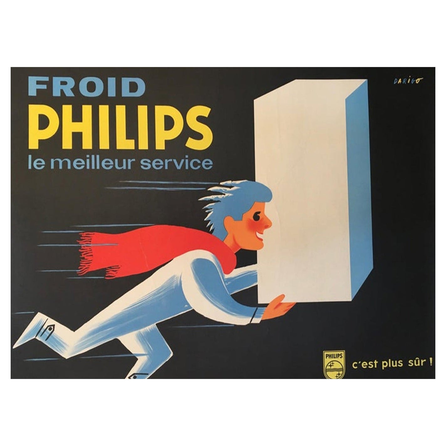 Affiche vintage d'origine Philips de 1950, Froid en vente