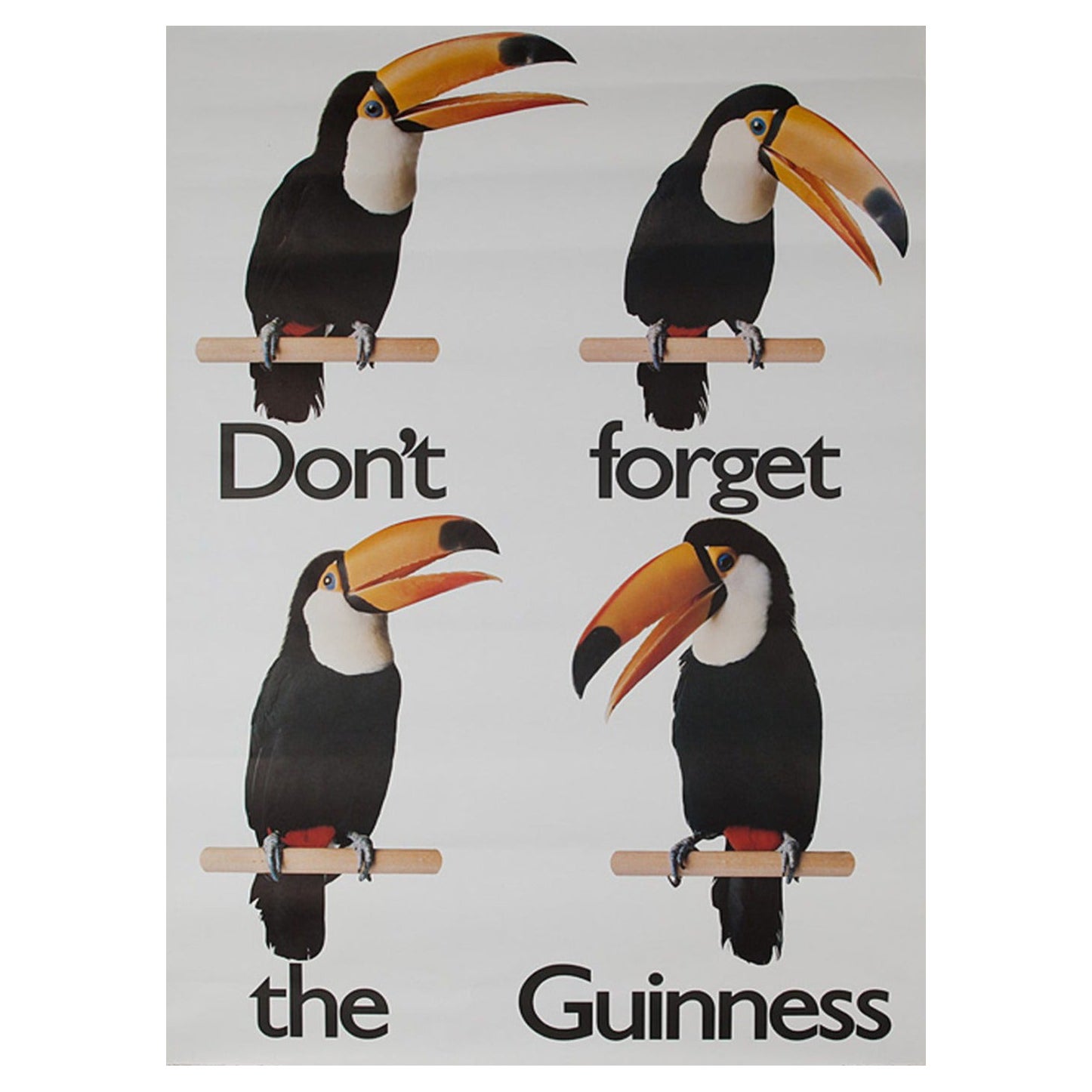 Guinness - Don't Forget The Guinness - Affiche vintage d'origine, 1980