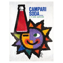 Affiche vintage originale Campari Soda, Piatti, 1960