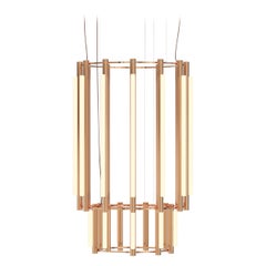 Lampadario contemporaneo 'Pipeline' 9, rame