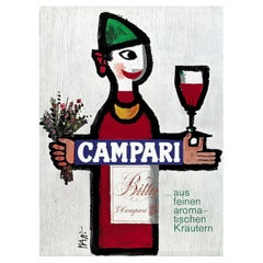 Affiche vintage d'origine Campari de Piatti, 1966