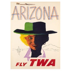 1960 TWA, Arizona Original Vintage Poster