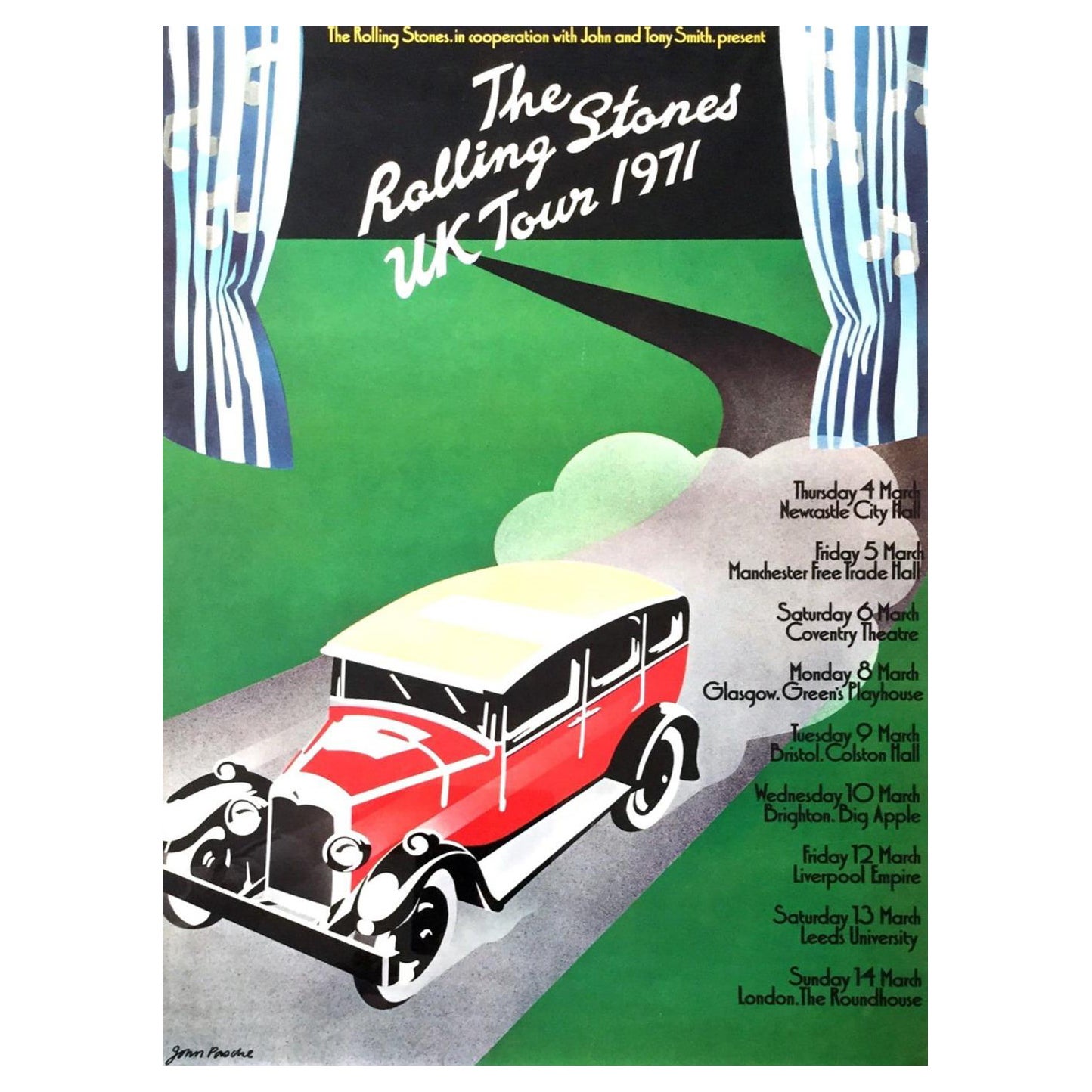 1971 Rolling Stones, UK Tour Original Vintage Poster For Sale