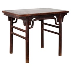 19th Century Qing Dynasty Altar Console Table with Distressed Lacquer