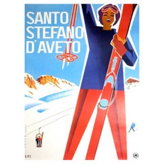 Affiche vintage d'origine Santo Stefano D'Aveto, 1960