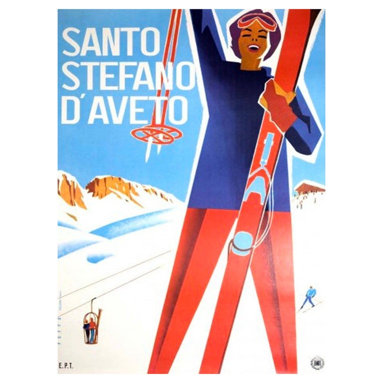 1960 Santo Stefano D'aveto Original Vintage Poster For Sale at 1stDibs