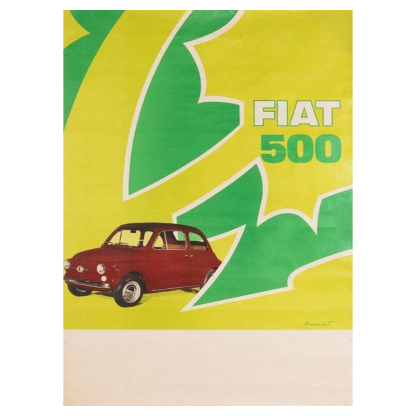 1967 Fiat 500 Original Vintage Poster