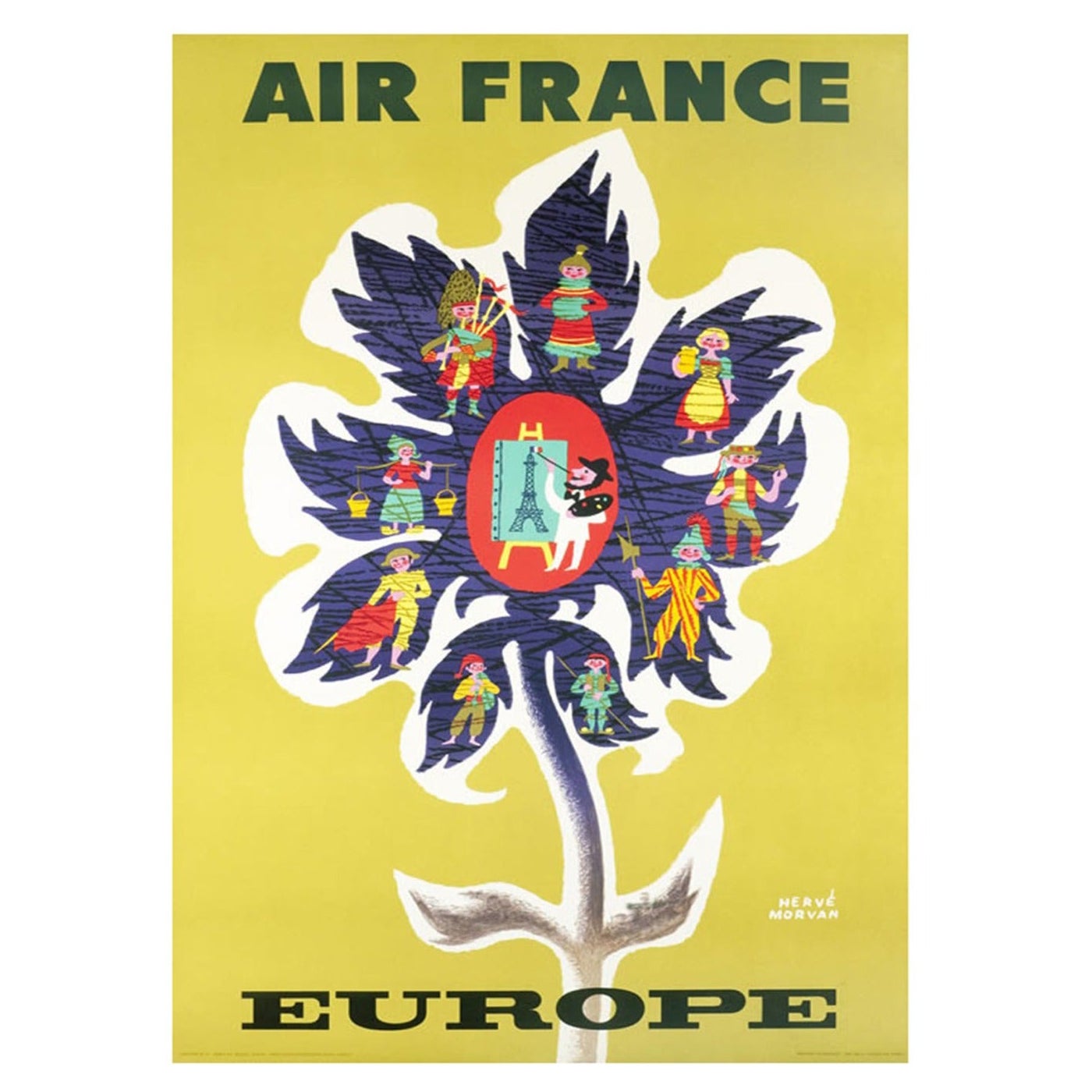 1956 Air France, Europe Original Vintage Poster
