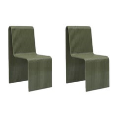 Ensemble de 2 chaises à rubans, vertes, de Laun