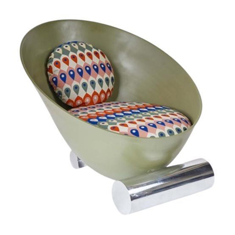 Octavia Chair, Green & Multicolor by Laun For Sale