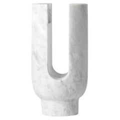 Carrara Marble Lyra Candleholder by Dan Yeffet
