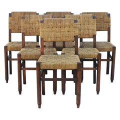 Set of Six Audoux-Minet Dining Chairs C1950 France
