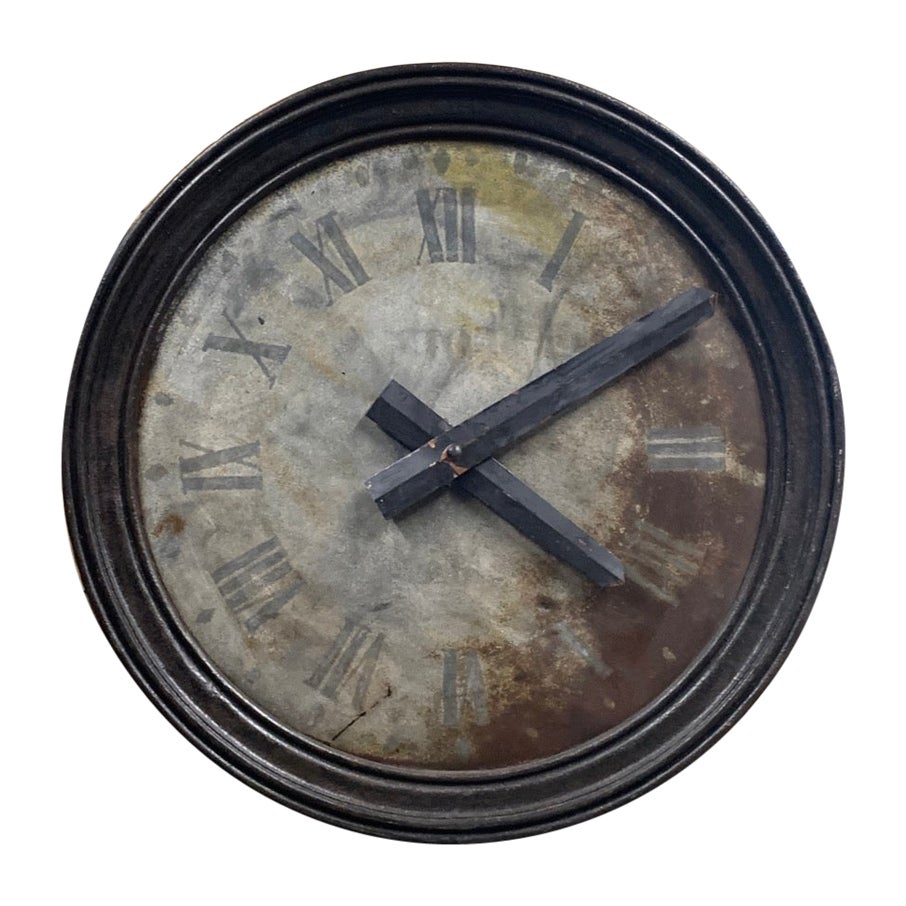 Large Cast Iron Tower Clock Face For Sale