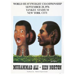 Affiche vintage d'origine de Muhammad Ali contre Ken Norton, 1976