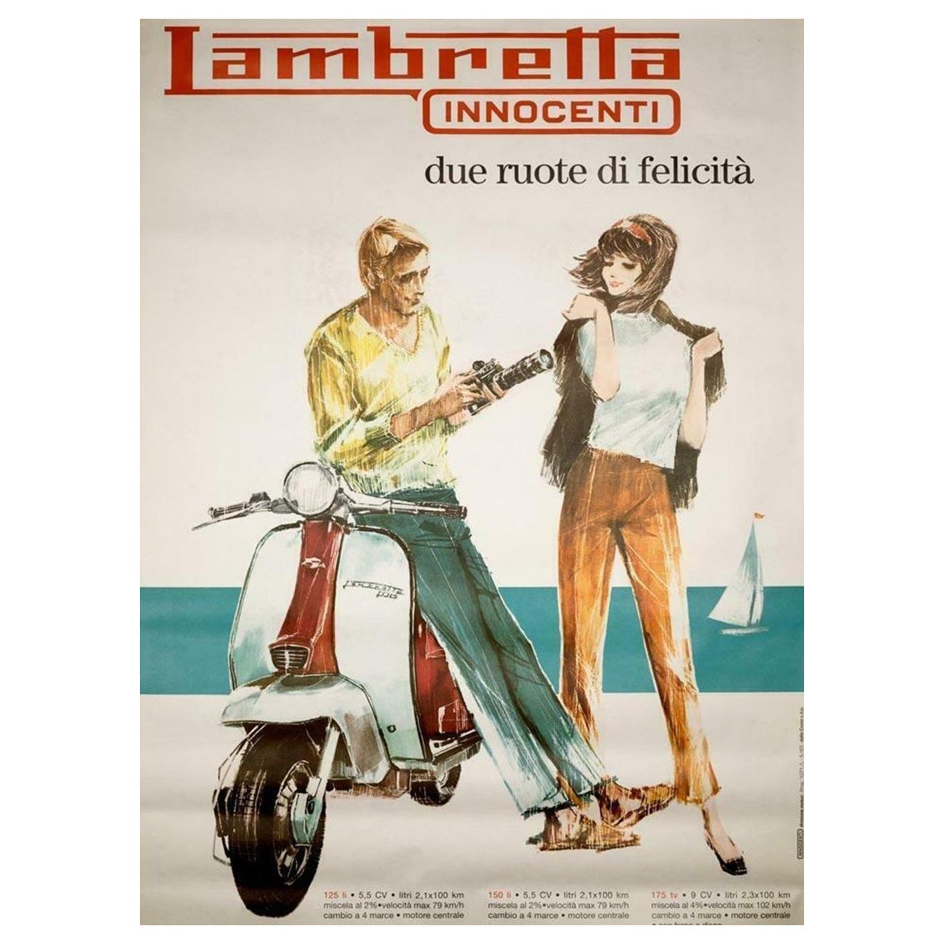 Affiche vintage d'origine d'Armretta Innocenti, 1963