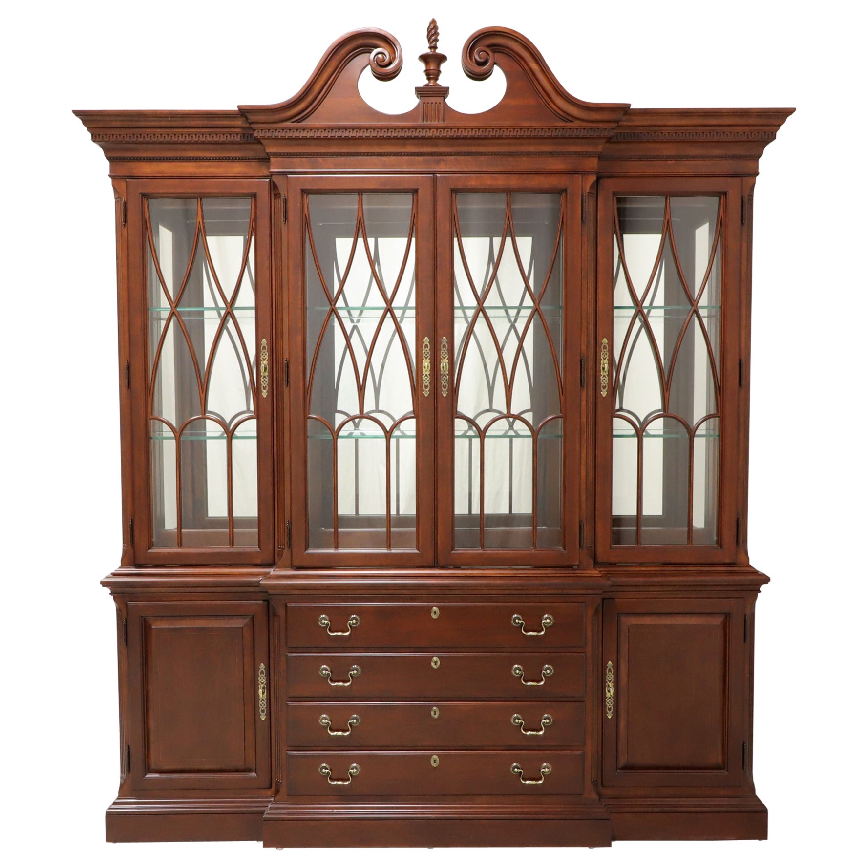 PENNSYLVANIA HOUSE Cherry Traditional Breakfront China Cabinet For Sale
