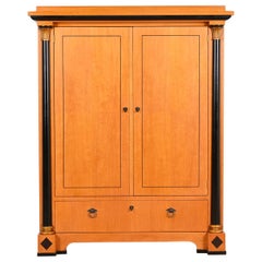 Baker Furniture Biedermeier Primavera Wood and Parcel Ebonized Armoire Dresser