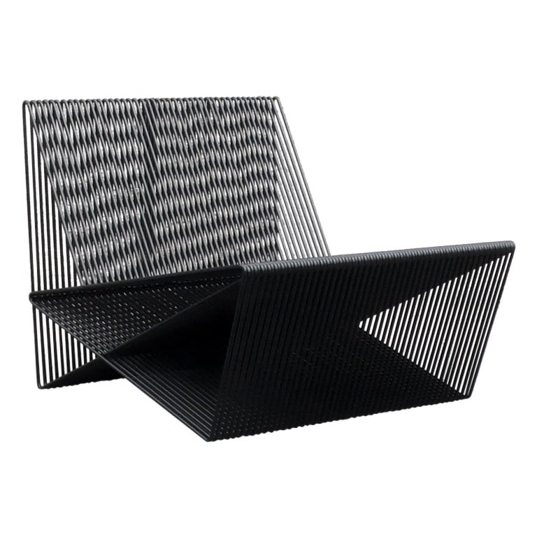 CIRCUIT - Contemporary Minimal Geometric Steel Rod Lounge Chair by TJOKEEFE For Sale