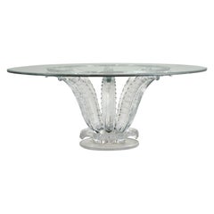 Lalique France, A Magnificent and Large Crystal Cactus Table, 1990, 72" Diameter