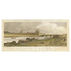 Vintage Print with a View of Tuileries Palace, Paris, France, 1802