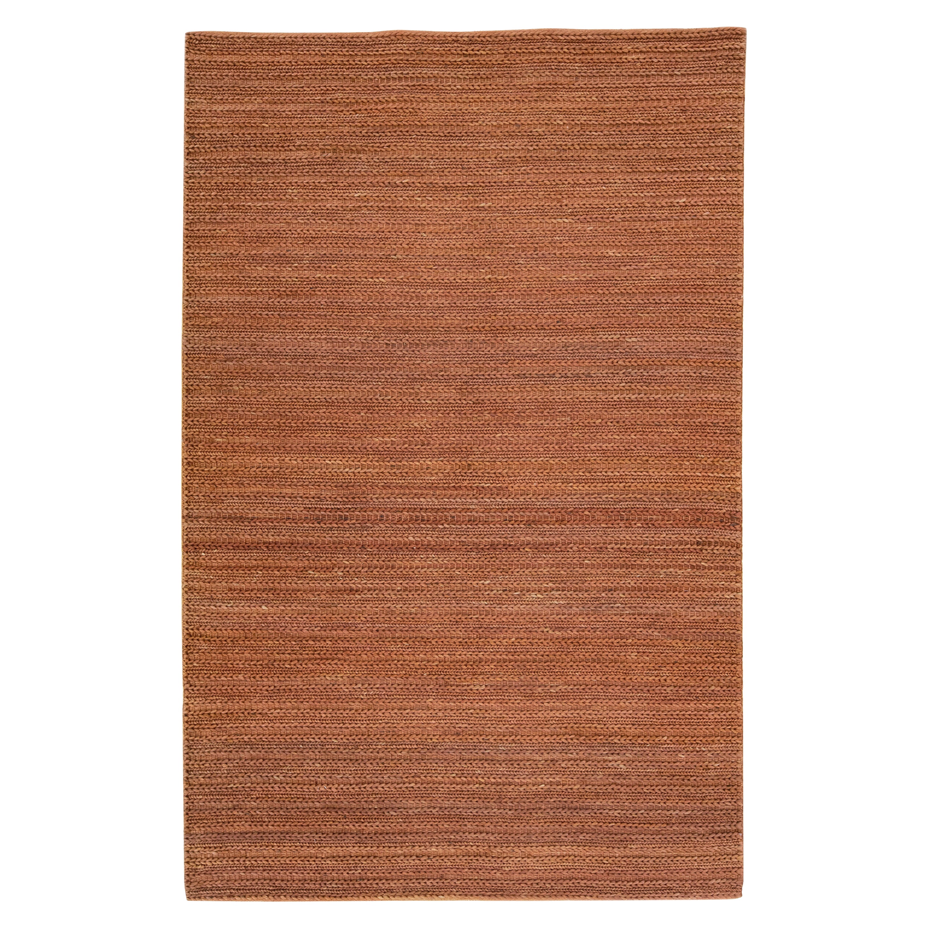 Modern Natural Texture Hand Woven Copper Jute & Cotton Area Rug