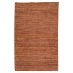 Modern Natural Texture Hand Woven Copper Jute & Cotton Area Rug