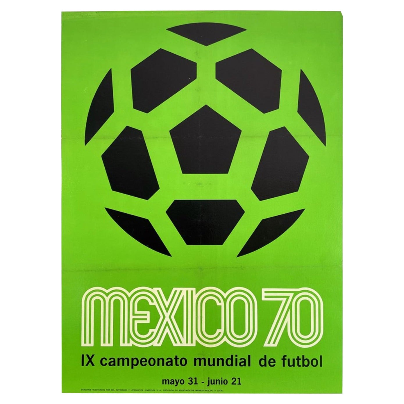 1970 World Cup Mexico Original Vintage Poster For Sale