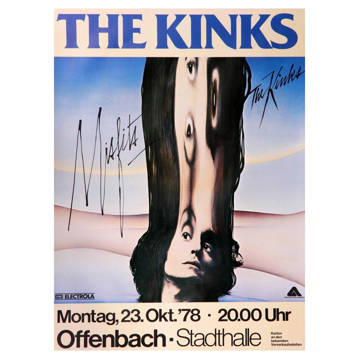 Affiche vintage d'origine The Kinks - Vivre à Offenbach, 1978