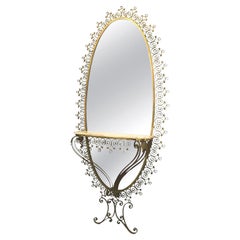 20th Century Italian Iron Floor Mirror, Console Table by Pier Luigi Colli