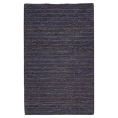 Grau-Onyx Moderne Natürliche Textur Handgewebte Jute & Baumwolle Teppichfläche 