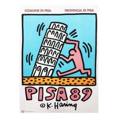 Affiche vintage d'origine Pisa 89 de Keith Haring, 1989