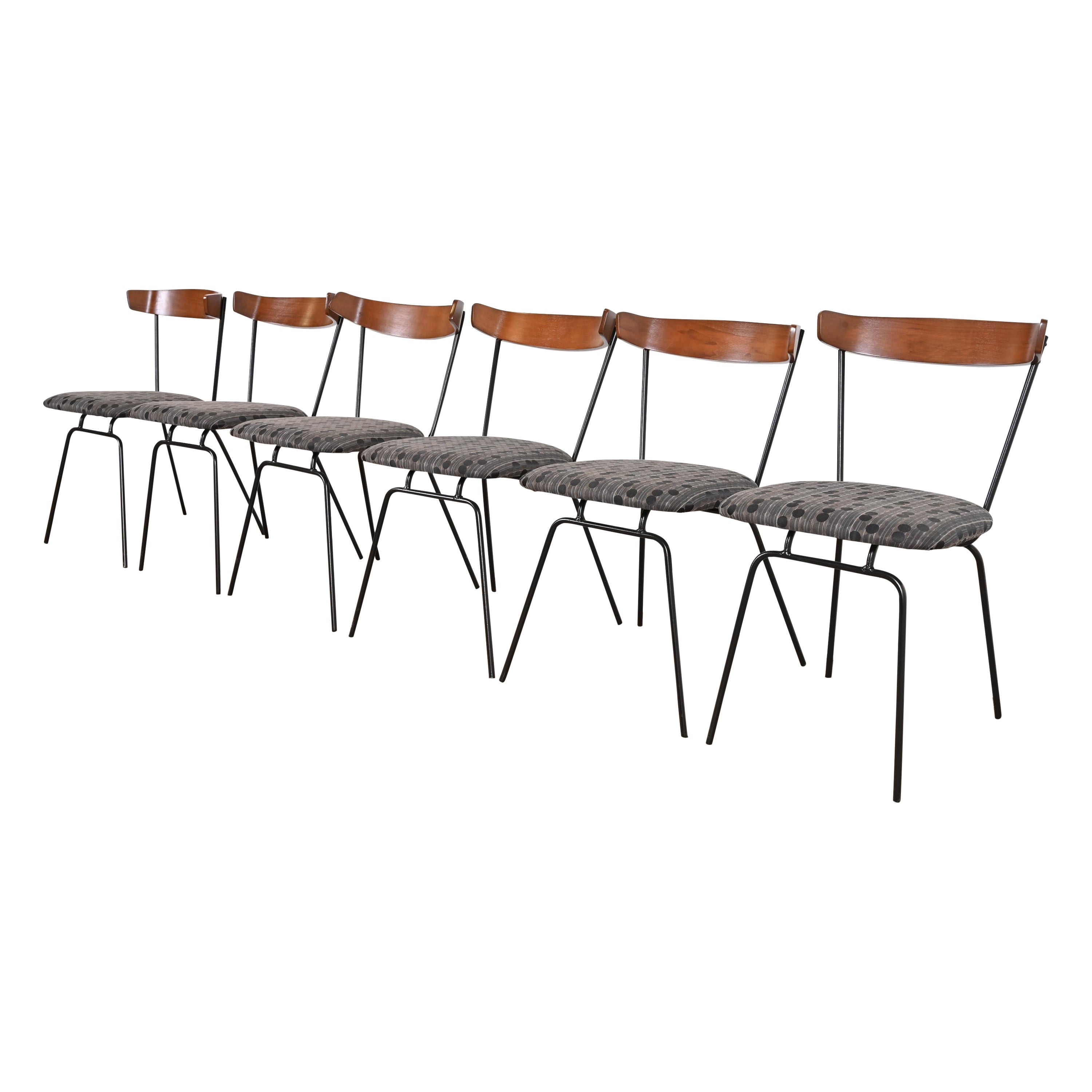 Paul McCobb Style Walnut and Iron Dining Chairs by Clifford Pascoe, Restored