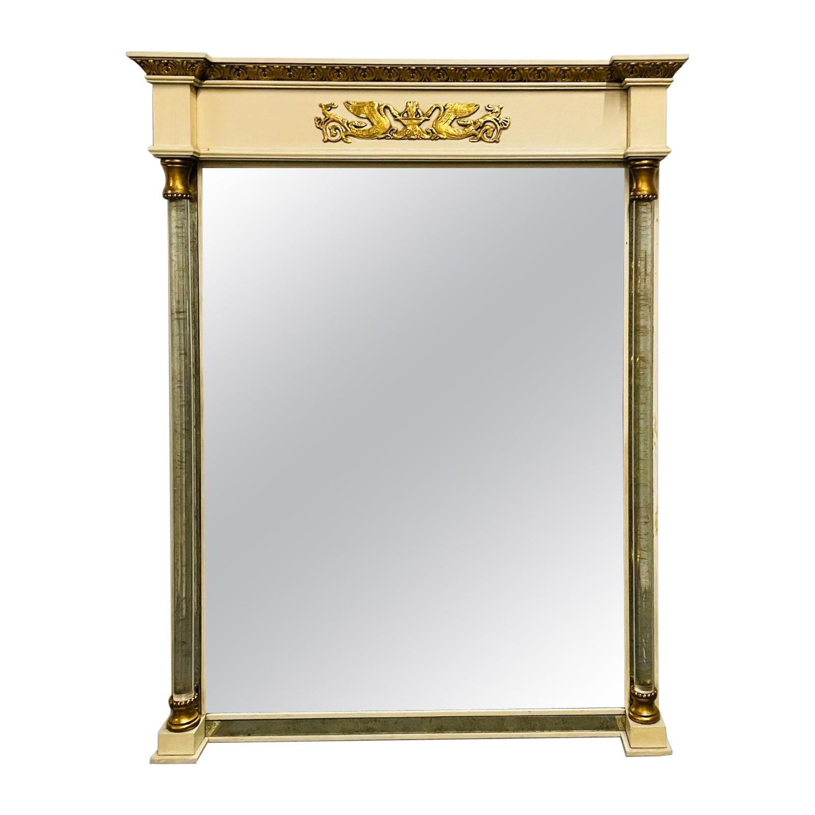 Hollywood Regency Style Grosfeld House Wall / Console / Pier Mirror, Bronze For Sale