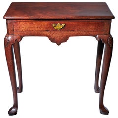 Antique Fine and Rare 18th Century George I Virginia Walnut Side Table, circa 1725