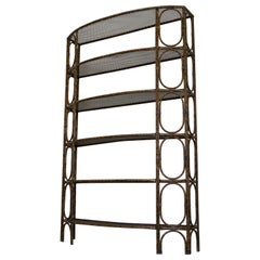 1970s Hollywood Regency Faux Tortoise Metal Shelf Etagere