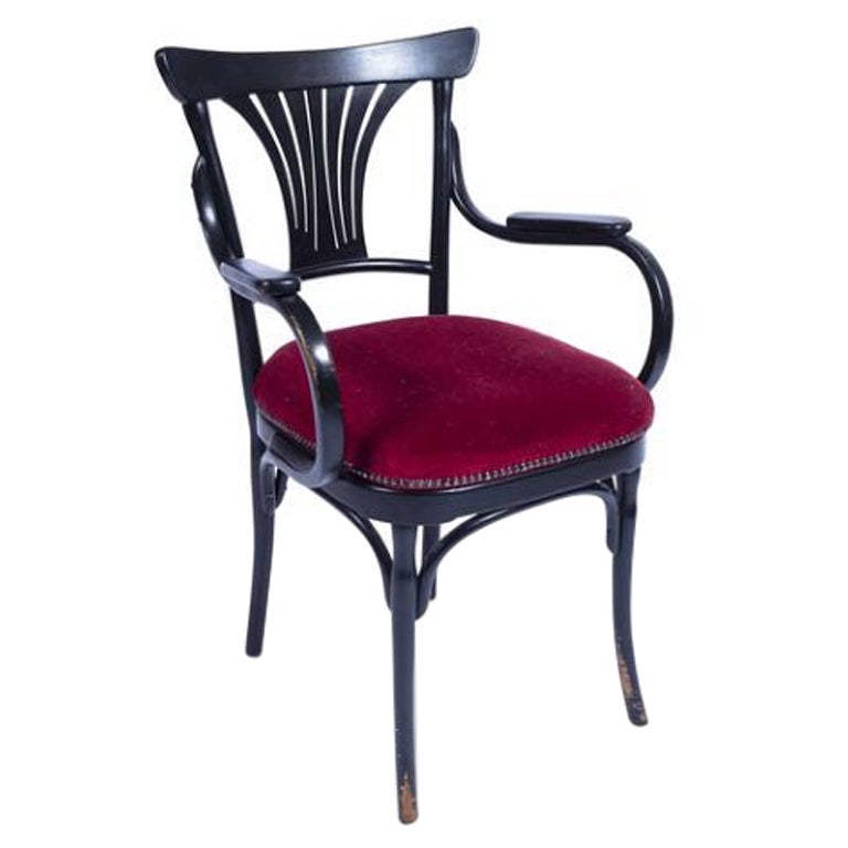 Otto Wagner for Jacob & Josef Kohn Secessionist Movement Stained Bentwood Chair For Sale