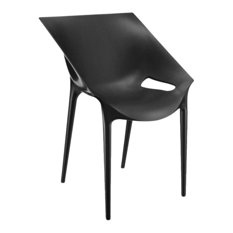 Black Polypropylene Stackable DR. Yes Chair by Philippe Starck & Eugeni Quitllet