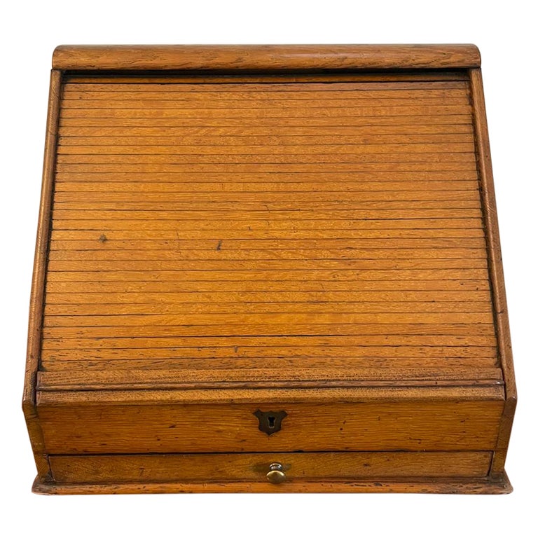 Unusual Antique Oak Stationery Cabinet For Sale at 1stDibs