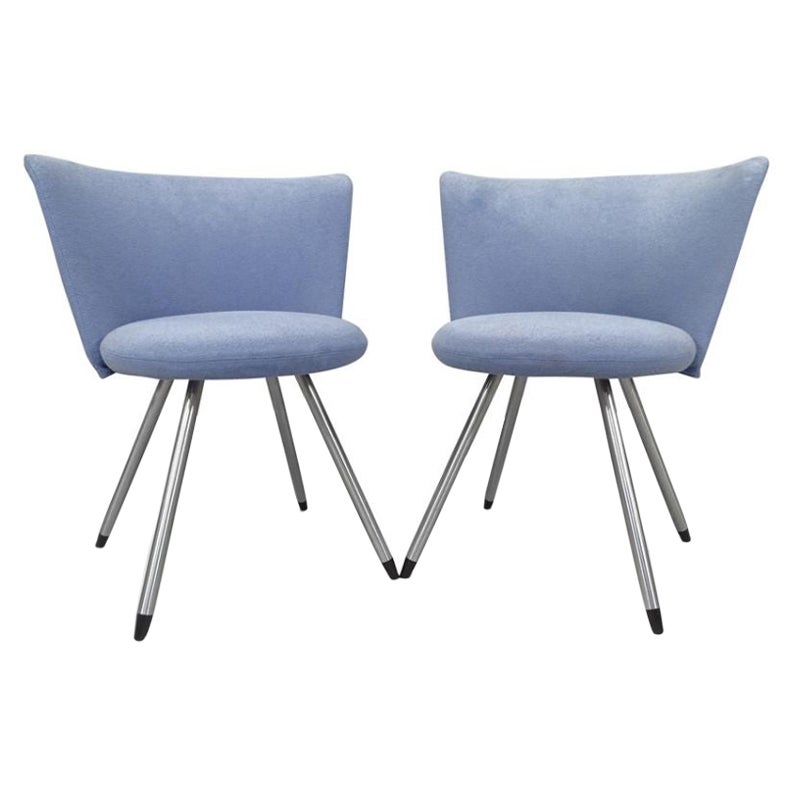 A Pair of Blue Cocktail Chairs Model Ej11 by Team Foersom & Hiort Lorenzen