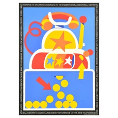 Cartel original de época Bella Center Ktas Udstilling Design Exposición Teléfono