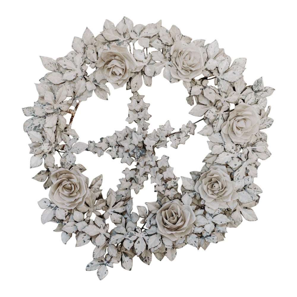 Mid-19th Century French Zinc/Metal Flower Crown For Sale