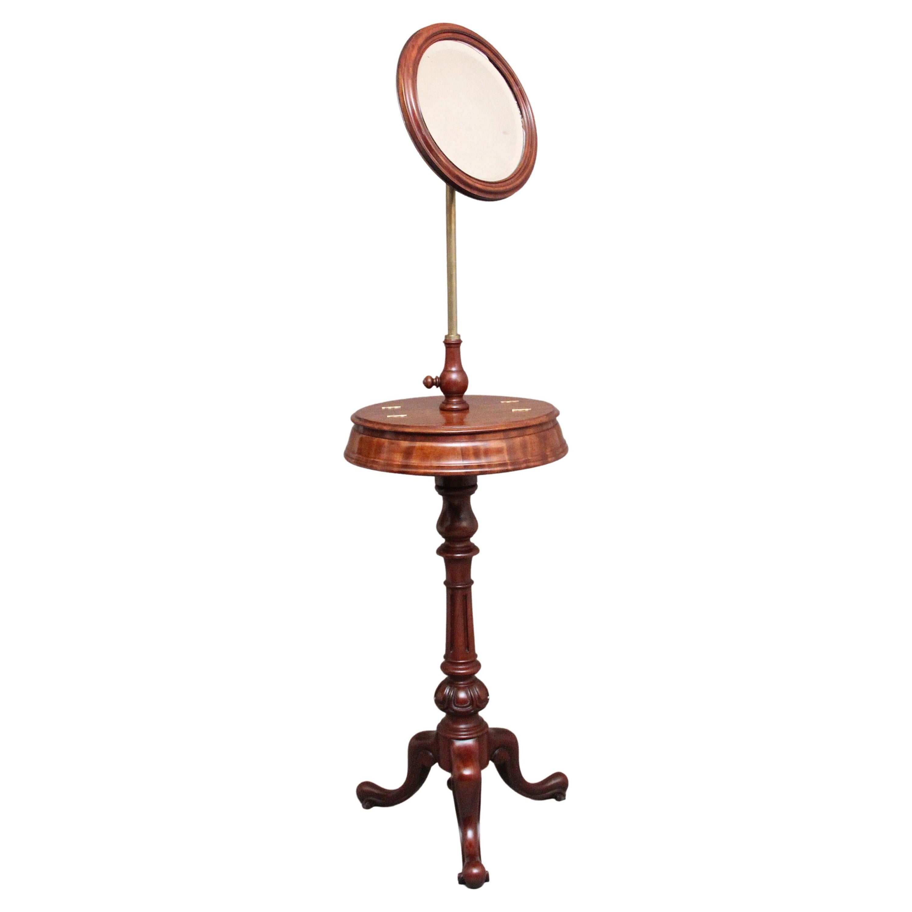 19th Century Mahogany Telescopic Shaving Mirror For Sale