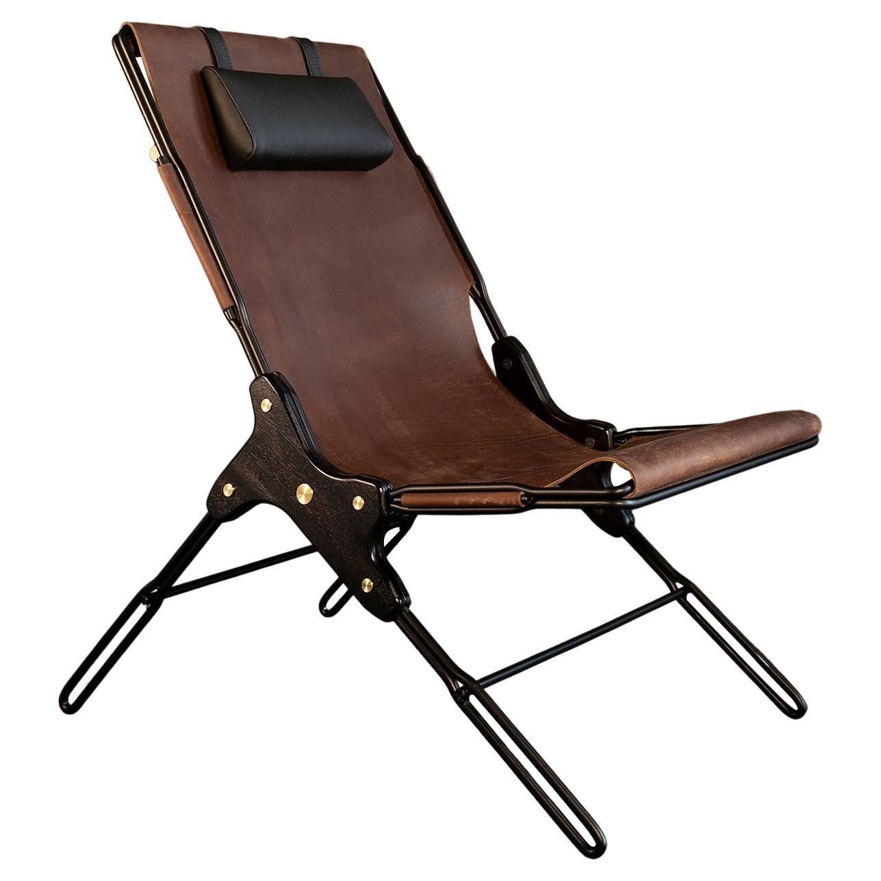 Brown Lounge Chair by Estudio Andean For Sale