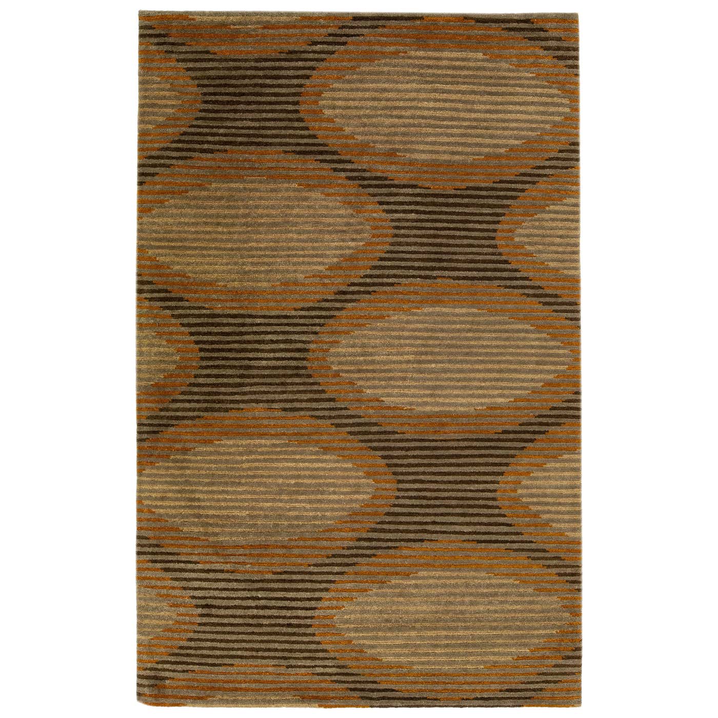 Modern Abstract Hand-Tufted Wool Rug in Brown For Sale at 1stDibs